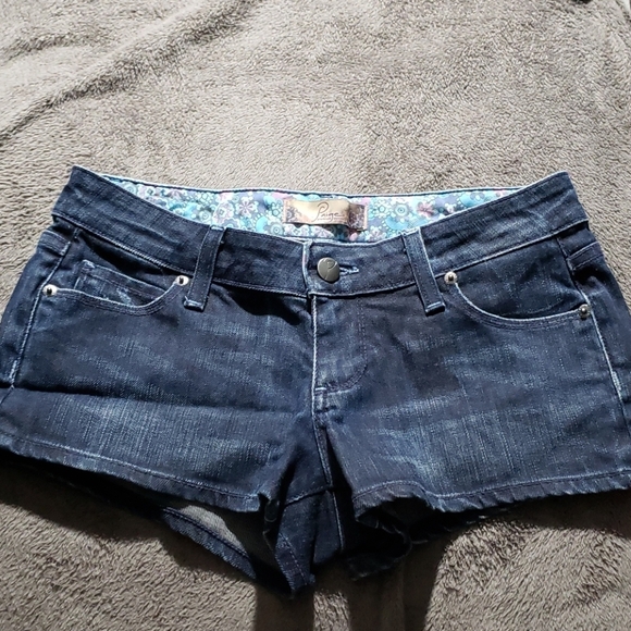 PAIGE Pants - Paige Jean Shorts, Sz 25, Dark Wash